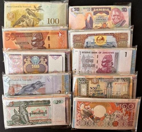 Wereld. - 10 x 100 different - (1000 banknotes) - various, Postzegels en Munten, Munten | Nederland