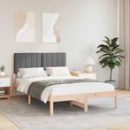 vidaXL Bedframe met Gevoerde Hoofdbord Donkergrijs 120 x 190, Huis en Inrichting, Slaapkamer | Bedden, Verzenden, Nieuw