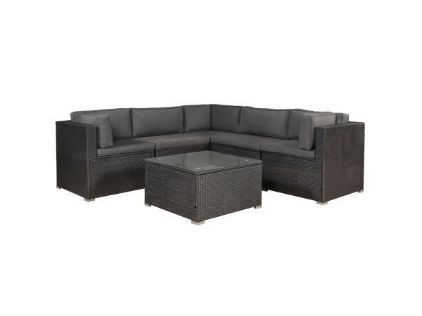 Veiling - Loungeset Nassau - Polyrotan - Zwart, Tuin en Terras, Tuinsets en Loungesets, Nieuw