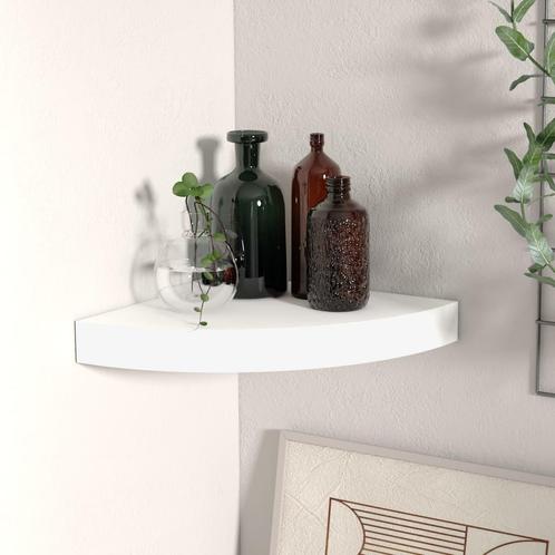 vidaXL Hoekschap zwevend 25x25x3,8 cm MDF wit, Huis en Inrichting, Kasten | Wandmeubels, Nieuw, Verzenden