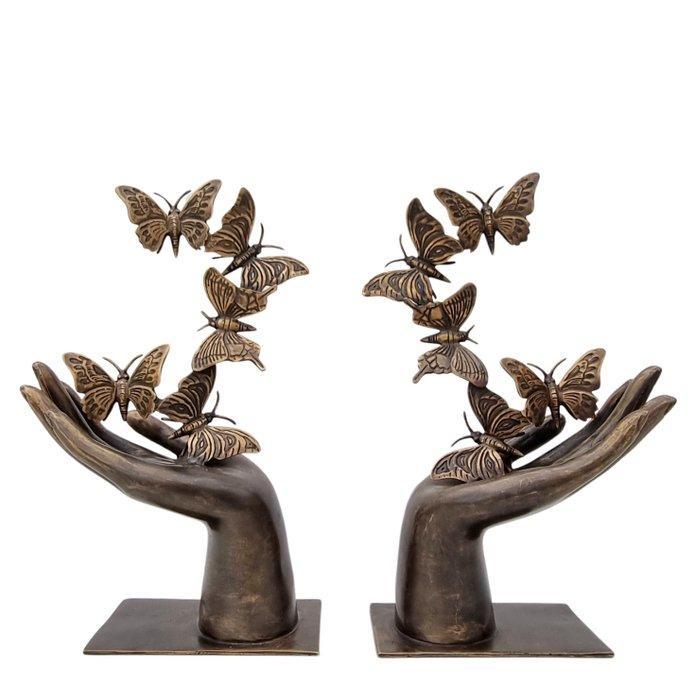 Beeldje - Buttefly release - Brons, Antiek en Kunst, Curiosa en Brocante
