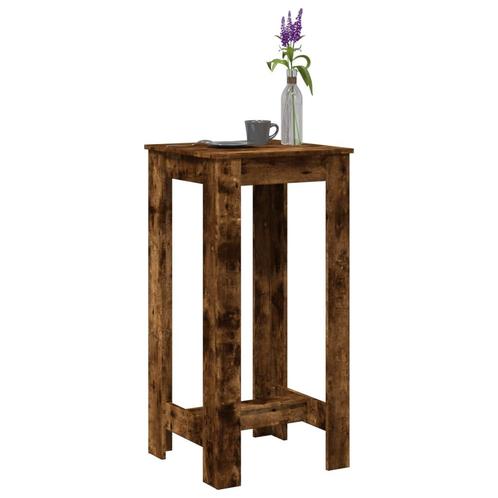 vidaXL Bartafel 51x50x103,5 cm bewerkt hout gerookt, Huis en Inrichting, Tafels | Eettafels, Nieuw, Verzenden