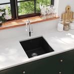 vidaXL Gootsteen enkele bak graniet zwart, Huis en Inrichting, Keuken | Keukenelementen, Verzenden, Nieuw