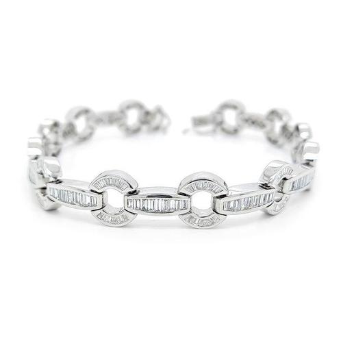 Armband - 18 karaat Witgoud -  11.82ct. tw. Diamant, Handtassen en Accessoires, Antieke sieraden