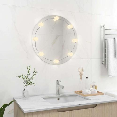 vidaXL Miroir mural avec lampes LED Rond Verre, Huis en Inrichting, Woonaccessoires | Spiegels, Verzenden