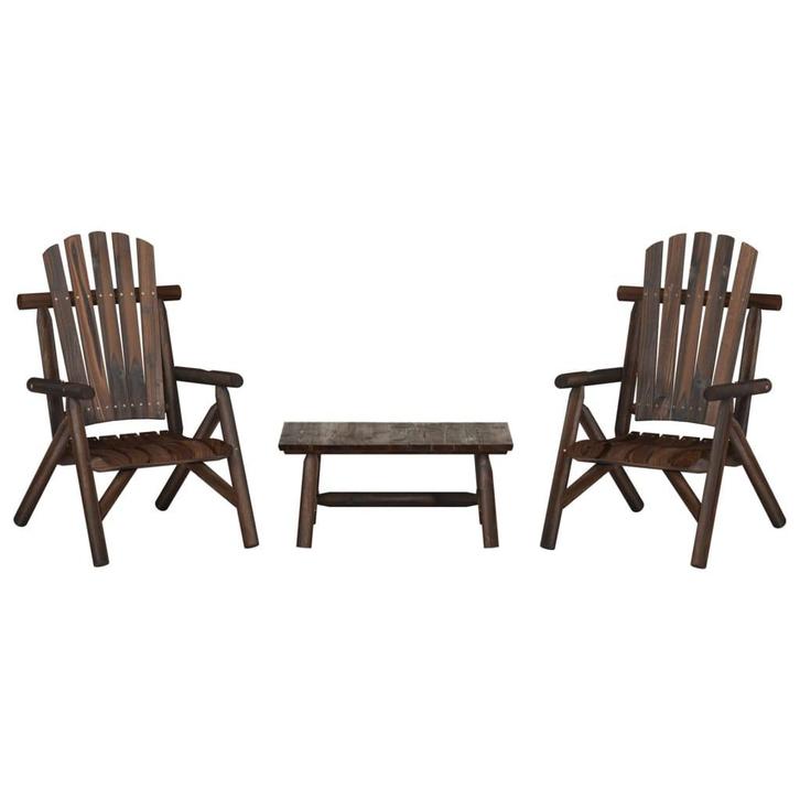 vidaXL 3-delige Loungeset massief vurenhout, Tuin en Terras, Tuinsets en Loungesets, Loungeset, Nieuw, Verzenden