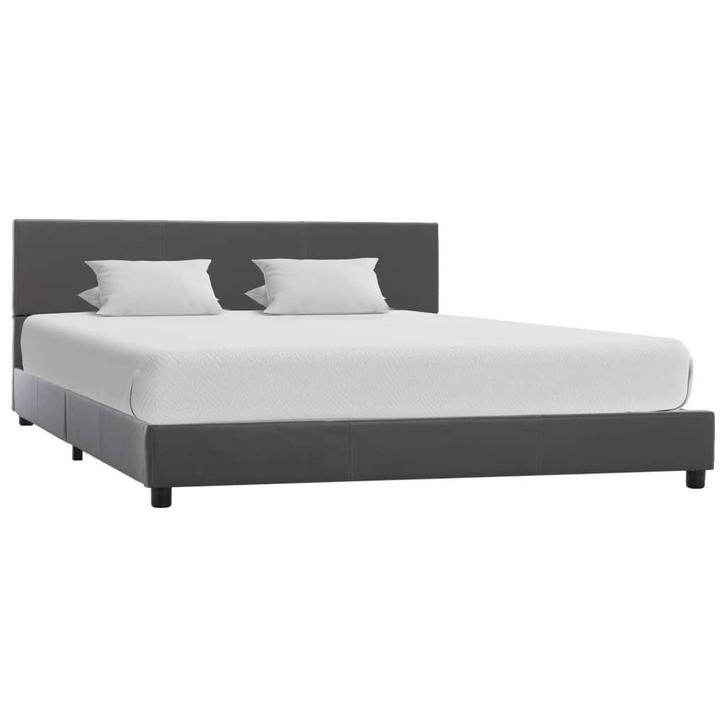 vidaXL Bedframe kunstleer grijs 160x200 cm, Huis en Inrichting, Slaapkamer | Bedden, Nieuw, Verzenden