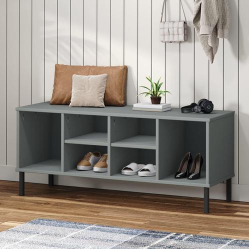 vidaXL Schoenenrek met metalen poten OSLO 106x35x45 cm, Maison & Meubles, Armoires | Armoires à chaussures, Envoi