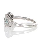 Zonder minimumprijs - Ring - 18 karaat Witgoud Smaragd -