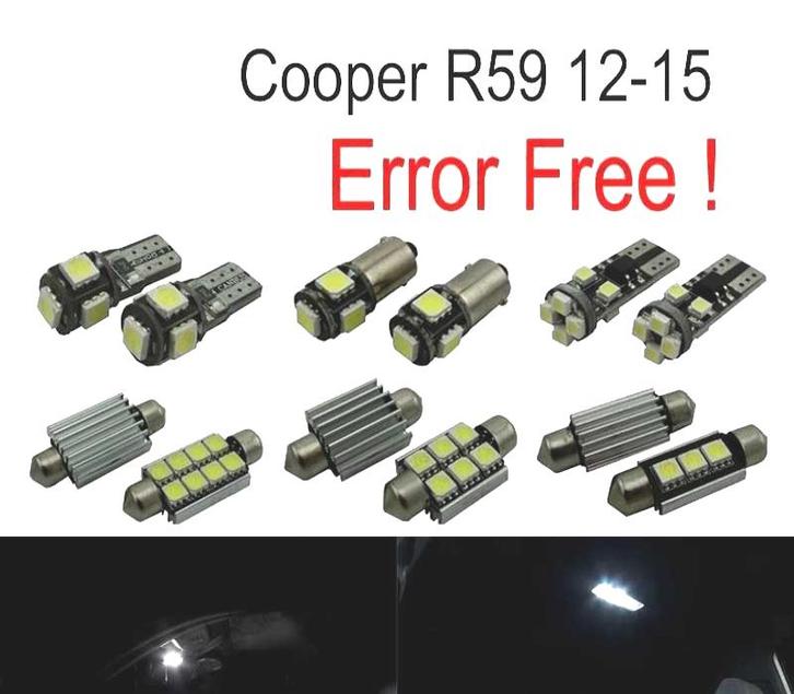 Kit 12 Ampoules Led Intérieur Pour Mini Cooper Roadster R59, Auto-onderdelen, Verlichting, Verzenden