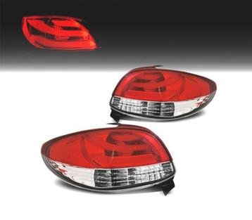 FEUX ARRIÈRE PEUGEOT 206 98-09 LIGHT BAR ROUGE CHROMÉ