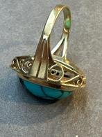 Ring - 14 karaat Geel goud Turquoise - Totaal gewicht ring 7, Nieuw