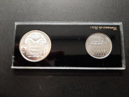 Monaco. 1 Franc & 5 Francs 1960 Rainier III. Coffret de 2, Postzegels en Munten, Munten | Europa | Euromunten