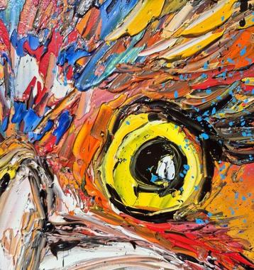 Laurent Pate - Autruche Vérone ( animaux abstrait Pop Art ), Antiquités & Art, Art | Peinture | Moderne