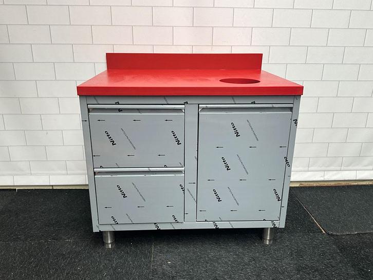 Elfinox Snijtafel met 2 lades en kanteldeur | 100 CM, Zakelijke goederen, Horeca | Keukenapparatuur, Ophalen of Verzenden