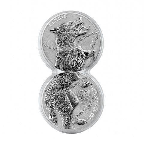 Duitsland. 5 Mark 2020 Germania Beasts – Fenrir 2x1 oz, Postzegels en Munten, Munten | Europa | Niet-Euromunten