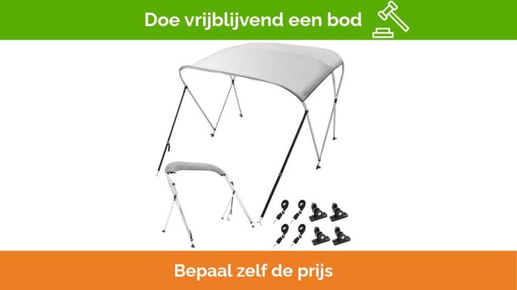 Bieden: Carver Covers 3 bow 79 to 84 inch white bimini canv, Watersport en Boten, Bootonderdelen, Ophalen of Verzenden