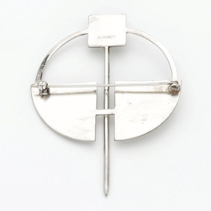 Zonder Minimumprijs - Broche Zilver - Granaat, Handtassen en Accessoires, Antieke sieraden