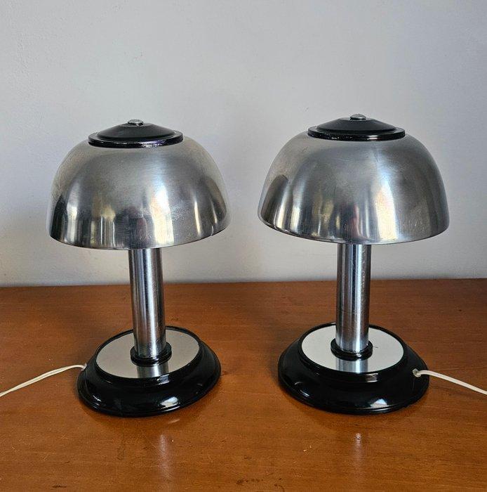 Tafellamp (2) - Mushroom - Aluminium, Glas, Antiek en Kunst, Antiek | Verlichting