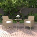 vidaXL 3-delige Tuinset poly rattan beige, Tuin en Terras, Verzenden, Nieuw, Tuinset