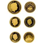 Wereld. 2003/2021 Kleine gouden herinneringsmuntjes (6, Postzegels en Munten