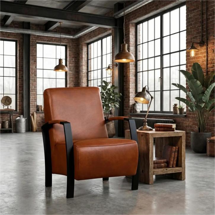 Leren fauteuil Glory, Huis en Inrichting, Fauteuils, 50 tot 75 cm, 75 tot 100 cm, Nieuw, Leer, Ophalen of Verzenden