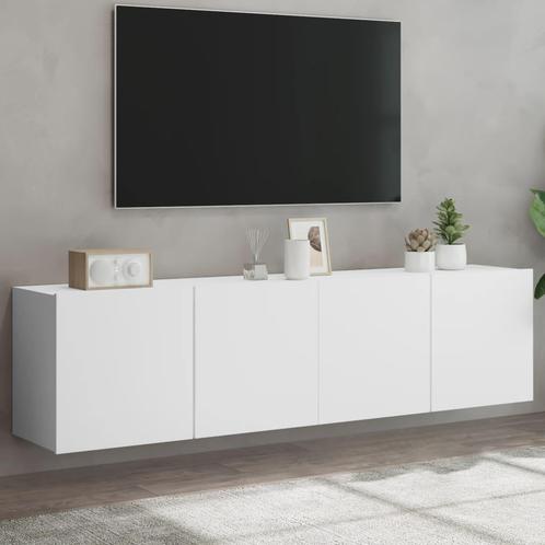 vidaXL Tv-meubels 2 st wandgemonteerd 80x30x41 cm wit, Huis en Inrichting, Kasten |Televisiemeubels, Nieuw, Verzenden