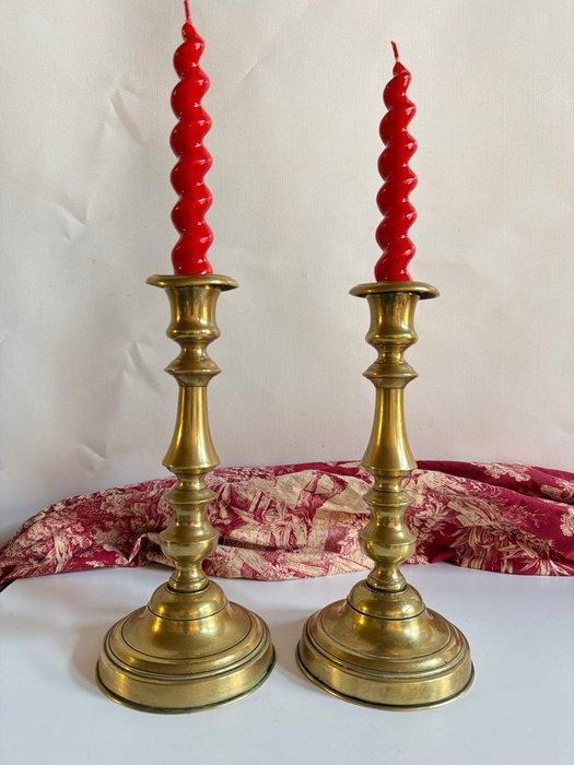 Kandelaber (2) - Messing - Lusters, brons XIX, Antiek en Kunst, Antiek | Overige Antiek