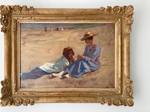 Louis Hartz (1869-1935) - Twee dames op het strand, Antiek en Kunst, Kunst | Schilderijen | Klassiek