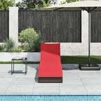 vidaXL Ligstoel inklapbaar met kussen opbergruimte poly, Tuin en Terras, Verzenden, Nieuw