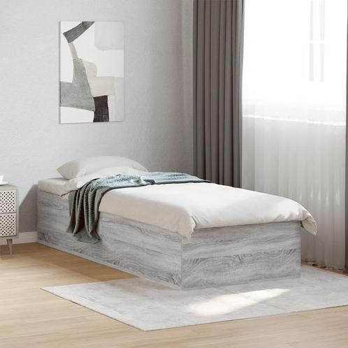 vidaXL Cadre de lit sans matelas sonoma gris 100x200 cm, Maison & Meubles, Chambre à coucher | Lits, Neuf, Envoi