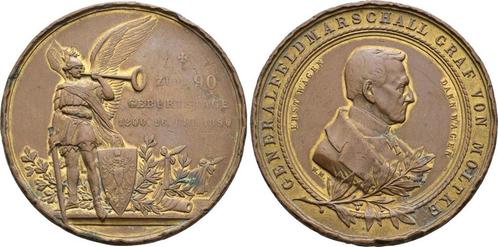 Brons medaille 1890 Preussen Pruisen Helmuth Graf von Mol..., Timbres & Monnaies, Pièces & Médailles, Envoi