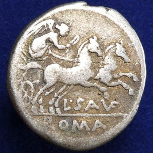 Romeinse Republiek. L. Saufeius. AR Denarius ca. 152 BC., Postzegels en Munten, Munten | Europa | Niet-Euromunten
