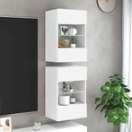 vidaXL Wandkasten met LED-verlichting voor tv 2 st, Huis en Inrichting, Kasten |Televisiemeubels, Verzenden, Nieuw