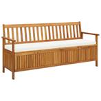 vidaXL Opbergbankje met kussen 170 cm massief acaciahout, Tuin en Terras, Verzenden, Nieuw