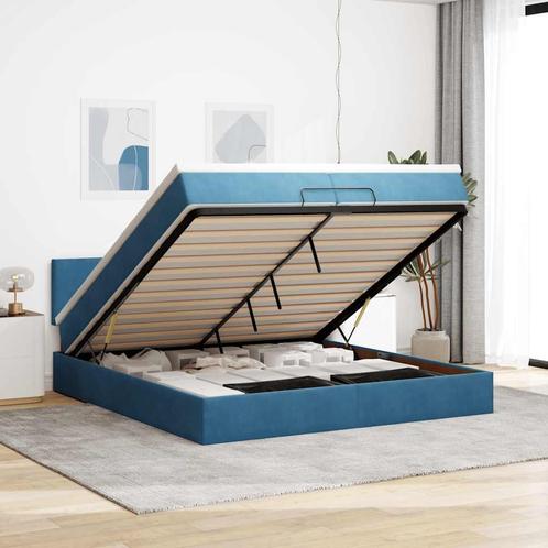 vidaXL Bed poef met matrassen en leds 200x200 cm fluweel, Huis en Inrichting, Slaapkamer | Bedden, Nieuw, Verzenden