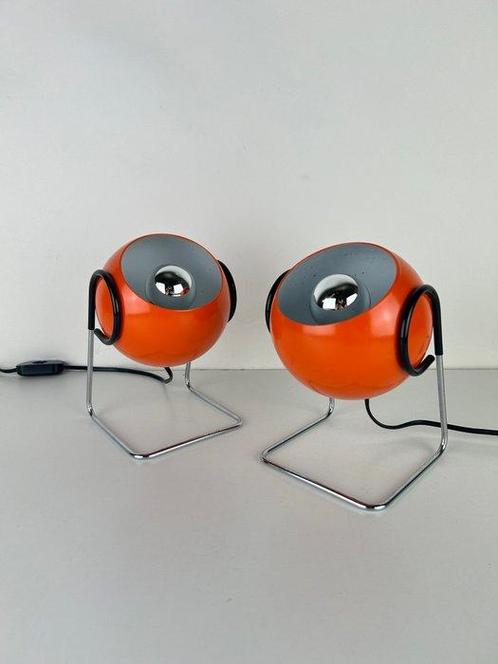 Tafellamp (2) - Paar Eyeball Space Age lampen uit de jaren, Antiek en Kunst, Antiek | Verlichting