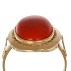 Ring - 18 karaat Geel goud Koraal, Handtassen en Accessoires, Ringen, Nieuw