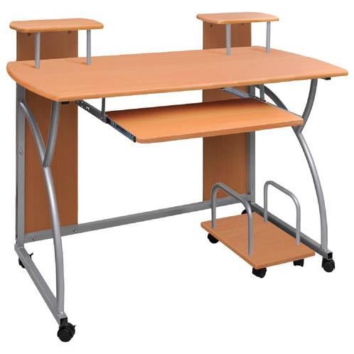 vidaXL Computerbureau 110x52x88,5 cm bewerkt hout bruin, Huis en Inrichting, Bureaus, Nieuw, Verzenden