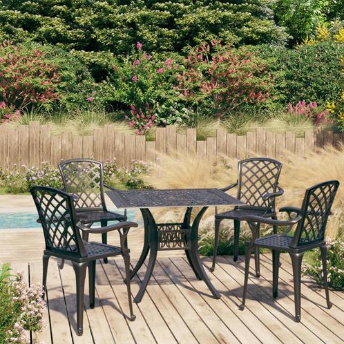 vidaXL Ensemble de bistro 5 pcs Aluminium coulé Noir, Jardin & Terrasse, Ensembles de jardin, Neuf, Envoi