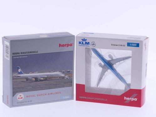 Schaal 1:500 Herpa 536554 KLM Cityhopper en Herpa 513616..., Hobby en Vrije tijd, Modelbouw | Vliegtuigen en Helikopters, Gebruikt