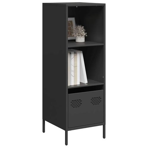 vidaXL Hoge kast 35x39x103,5 cm staal zwart, Huis en Inrichting, Kasten | Dressoirs, Nieuw, Verzenden