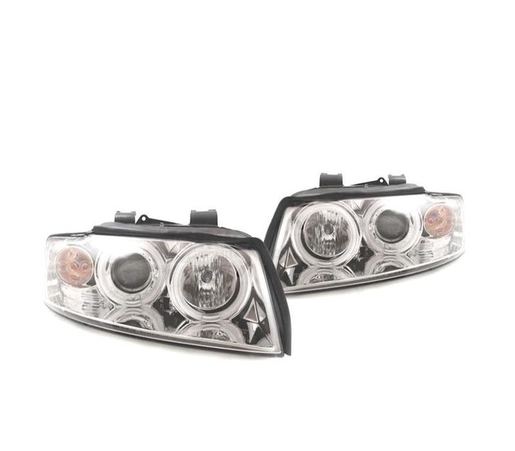 Phares Pour Audi A4 B6 00-04 Angel Eyes Ccfl Fond Chromé, Autos : Pièces & Accessoires, Éclairage, Envoi