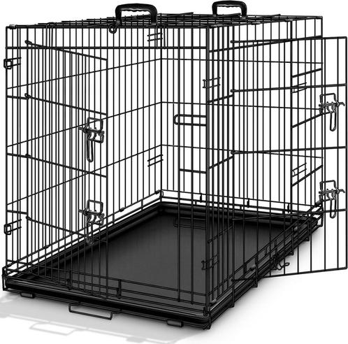 TRESKO Hondenkooi, 91 x 58 x 64 cm, opvouwbaar met 2 deuren,, Dieren en Toebehoren, Overige Dieren-accessoires, Verzenden