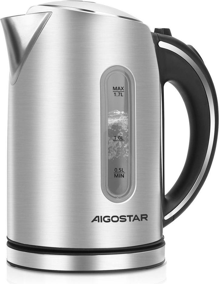 Aigostar King Waterkoker van roestvrij staal, 1,7 liter, ele, Huis en Inrichting, Woonaccessoires | Overige, Verzenden