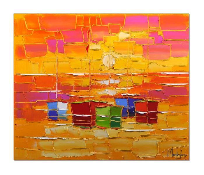 Caroline Mandrafina - Pfleger  Soleil couchant, Antiek en Kunst, Kunst | Designobjecten