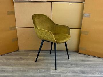 Veiling - Armstoel Cal (set van 4) Velvet - Velours - Goud beschikbaar voor biedingen