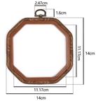 Brocante houten ring octacon borduurring met stelschroef, Nieuw