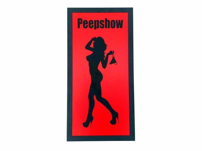Lichtbord - Amsterdam Red Light District Peepshow verlichte, Antiek en Kunst, Antiek | Wandborden en Tegels