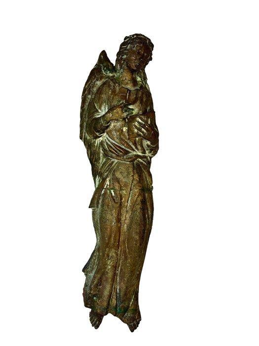 Beeldhouwwerk - Engel met boek - 44 cm - Antiek -, Antiek en Kunst, Kunst | Niet-Westerse kunst